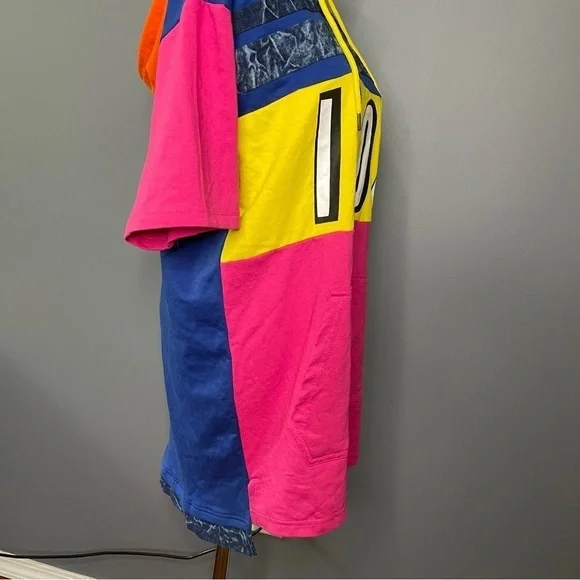 Encrypted “ICON” color block short sleeve hoodie front pocket shirt size XL - Picture 4 of 6